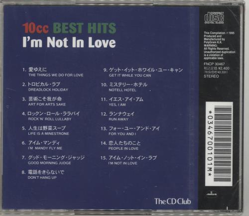 10cc Best Hits - I'm Not In Love - Sealed Japanese CD album (CDLP
